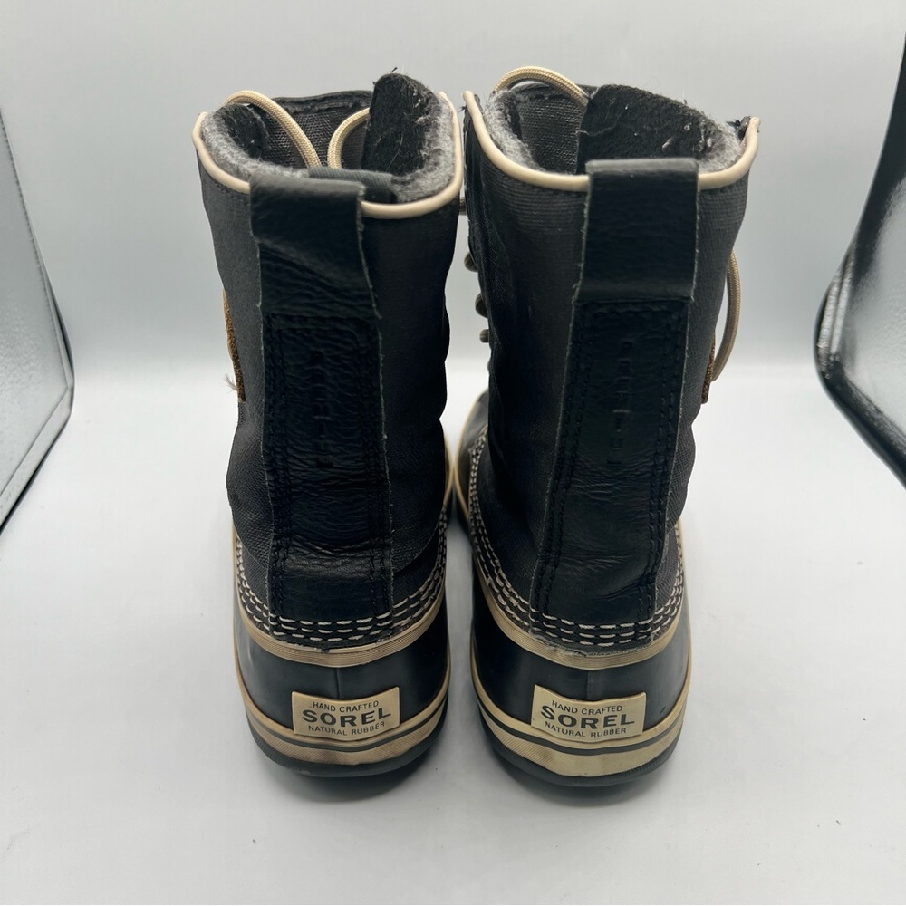 Sorel Womens Snow Boot Size 6.5 Black Canvas Waterproof NL-1717 - Picture 6 of 8